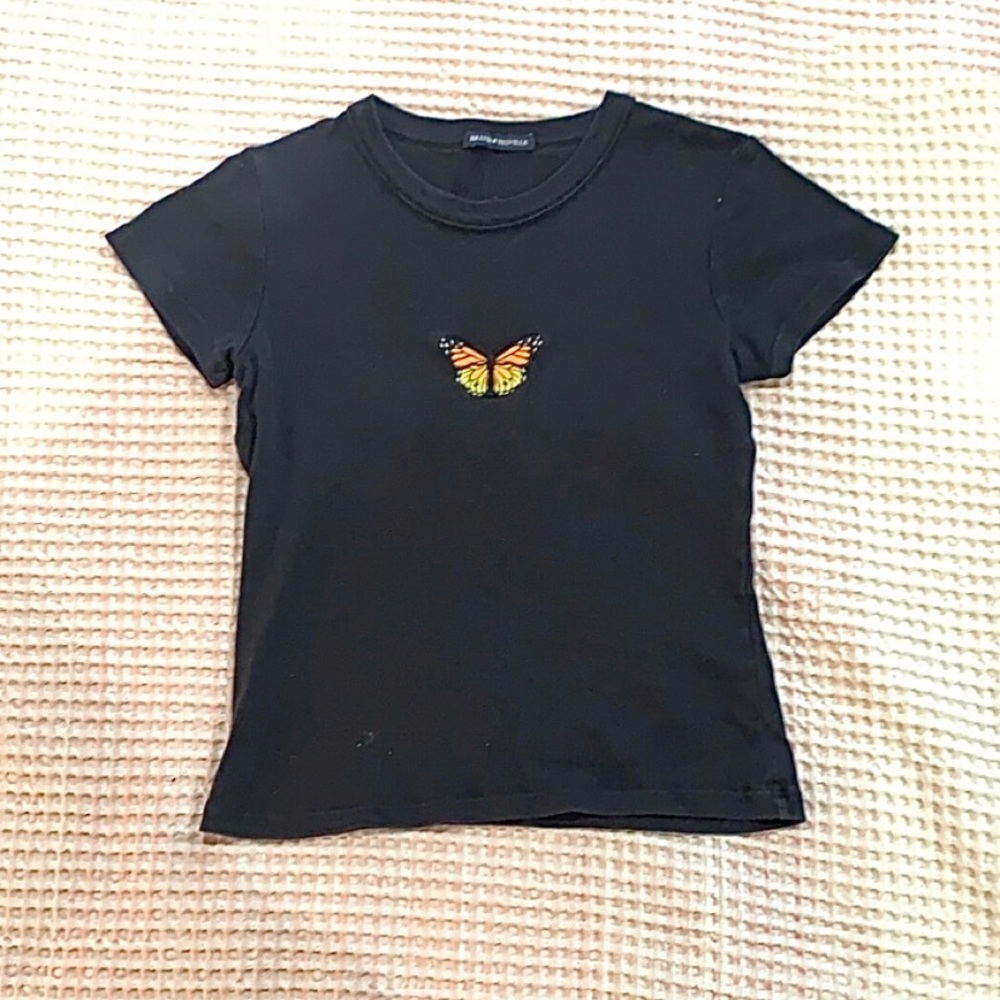 BRANDY MELVILLE Hailie Butterfly Top Black